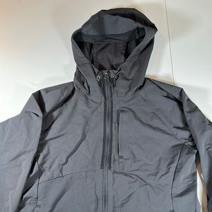 REI Women's Size M Soft Black Full Zip Hooded Nylon Stretch Windbreaker Jacket